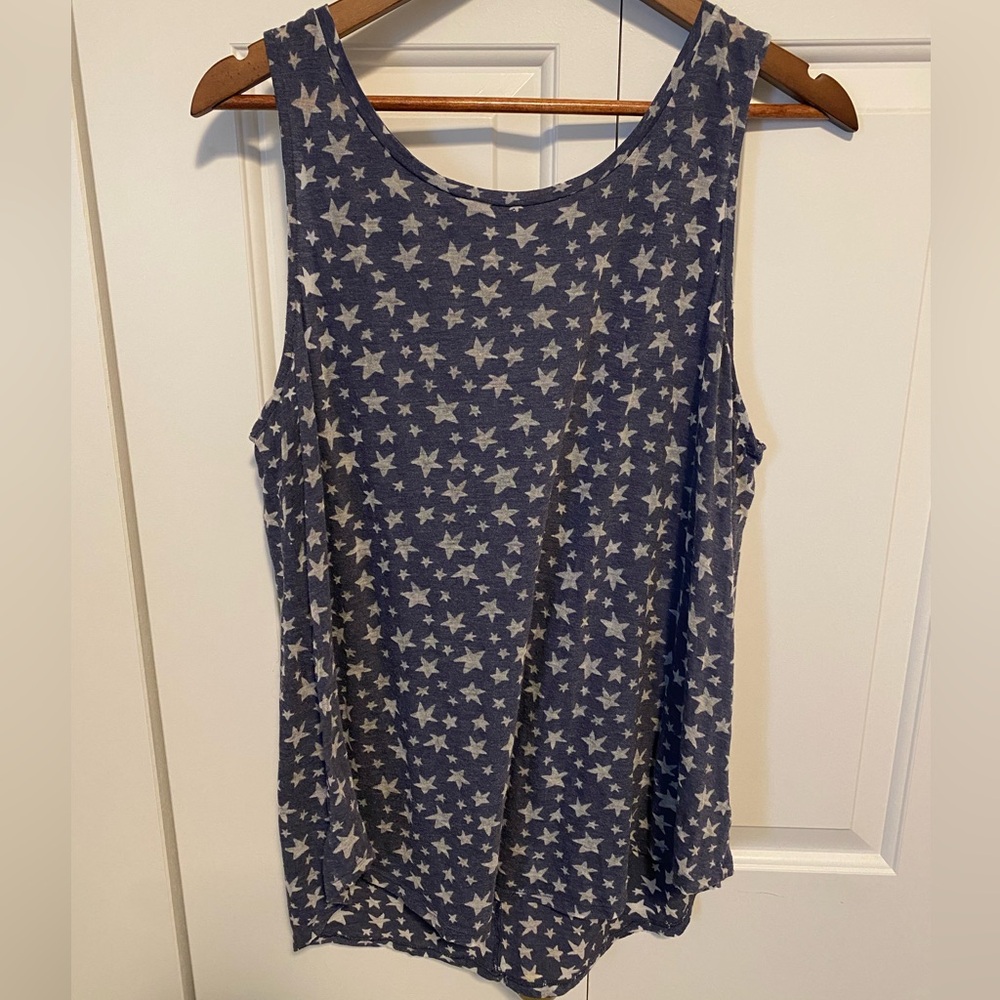 Old Navy XL Star Patterned Blue Tank Top